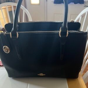 Coach Black Satchel with Gold Details